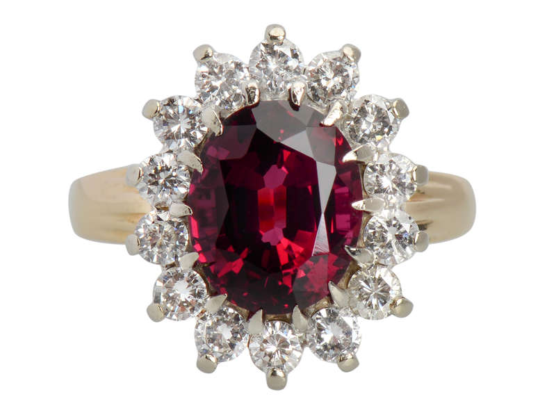 Rhodolite Ritz - Vintage Garnet Diamond Ring