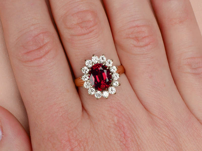 Rhodolite Ritz - Vintage Garnet Diamond Ring
