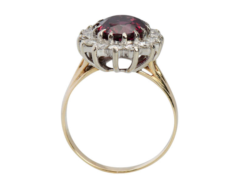 Rhodolite Ritz - Vintage Garnet Diamond Ring