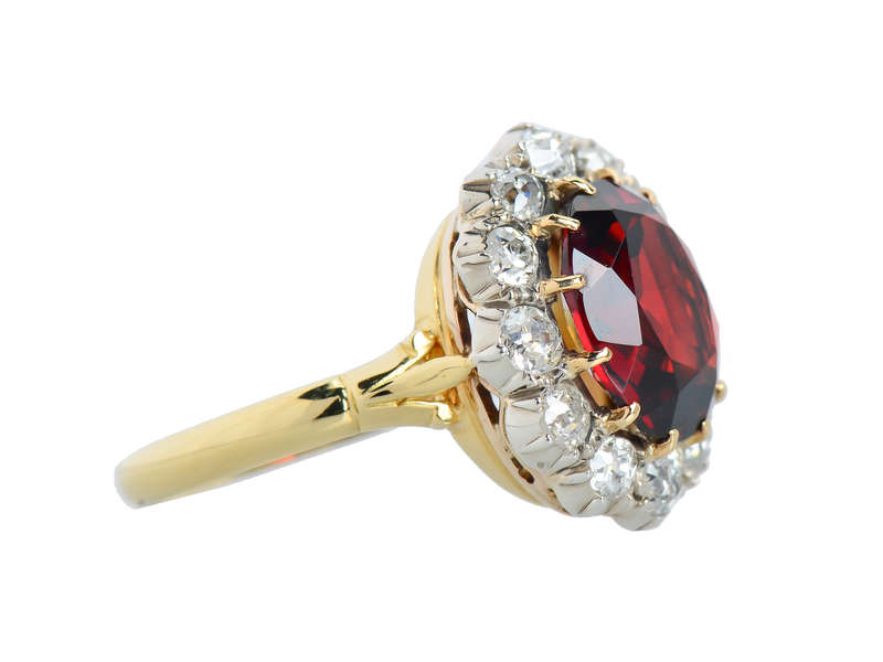 Ember Magic - Antique Garnet Diamond Ring Cluster