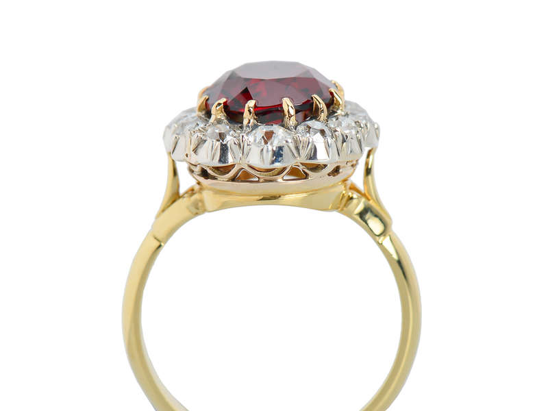 Ember Magic - Antique Garnet Diamond Ring Cluster