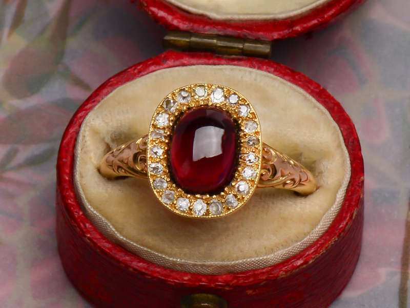 Garnet Genteel - Antique 18k Gold Diamond Ring