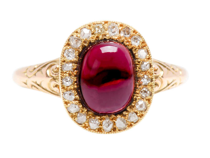 Garnet Genteel - Antique 18k Gold Diamond Ring