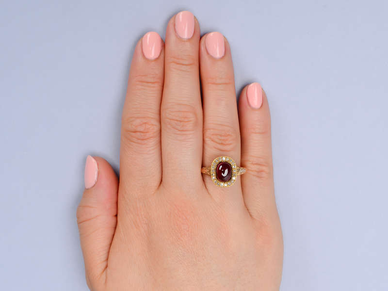 Garnet Genteel - Antique 18k Gold Diamond Ring