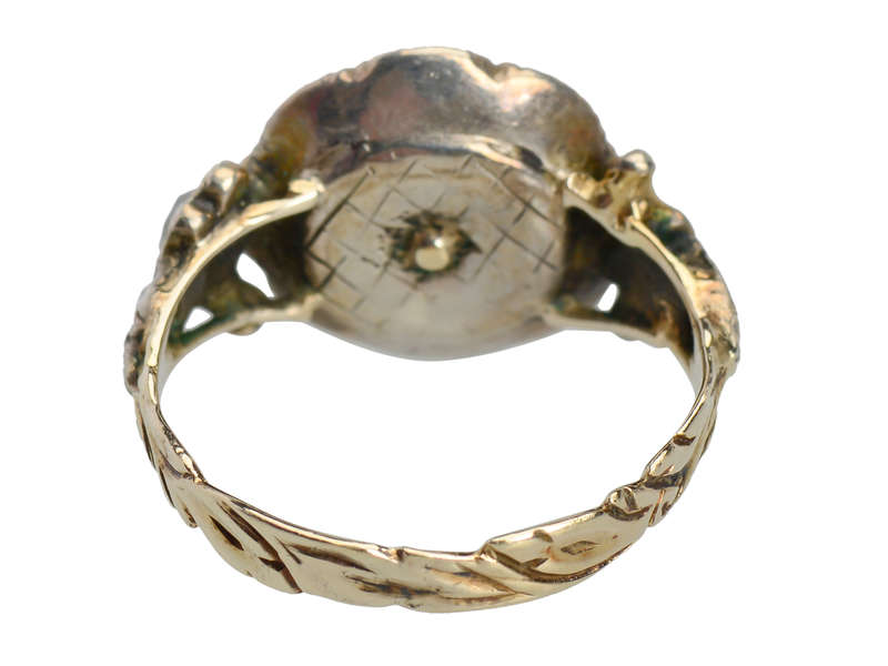 Georgian Garnet Diamond & Natural Pearl Ring