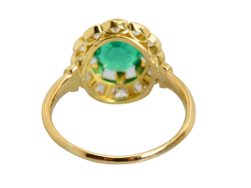 Victorian Colombian Emerald & Old Mine Diamond Ring