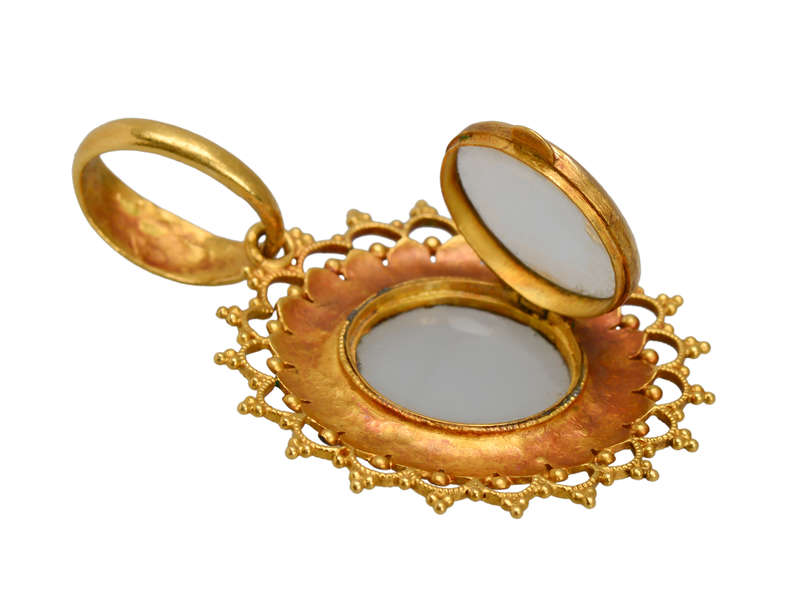 Pinwheel - Georgian Enamel & Gold Floral Locket & Bale