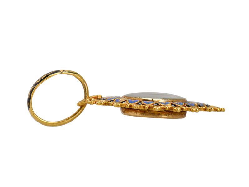Pinwheel - Georgian Enamel & Gold Floral Locket & Bale