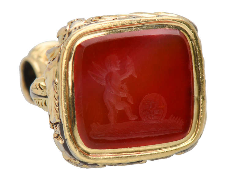 Love Makes the World Go Round - Georgian Cherub Fob Seal
