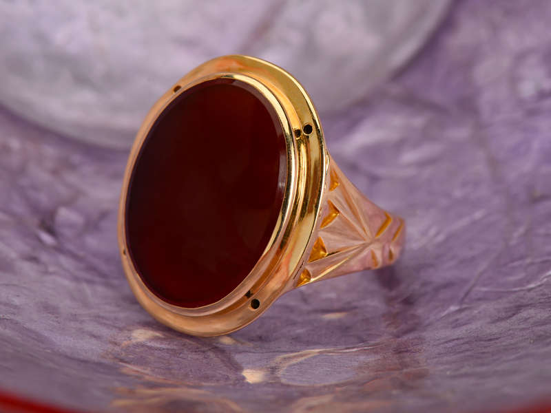 Larter & Sons Carnelian Art Deco Ring