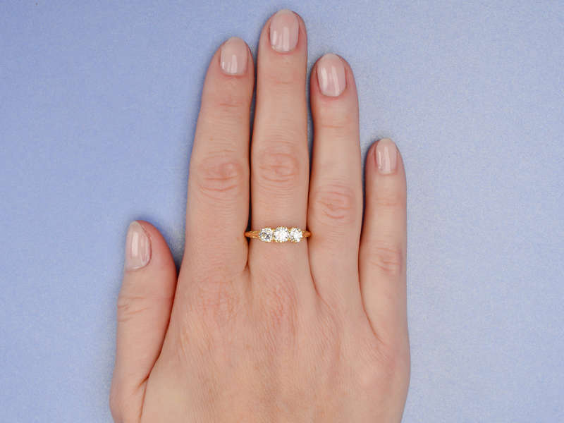 Fine Old European Diamond Trilogy Ring