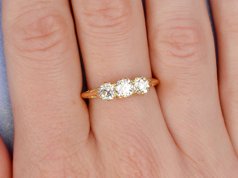 Fine Old European Diamond Trilogy Ring