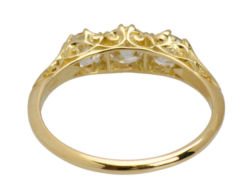 Fine Old European Diamond Trilogy Ring