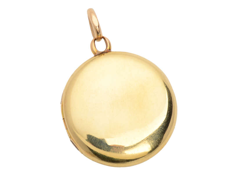 Good Luck! Three Leaf Clover 18k Gold Locket