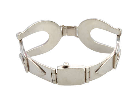 Signed Gucci Sterling Enamel Horseshoe Bracelet