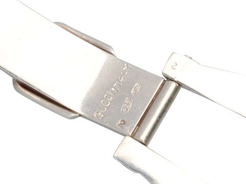Signed Gucci Sterling Enamel Horseshoe Bracelet