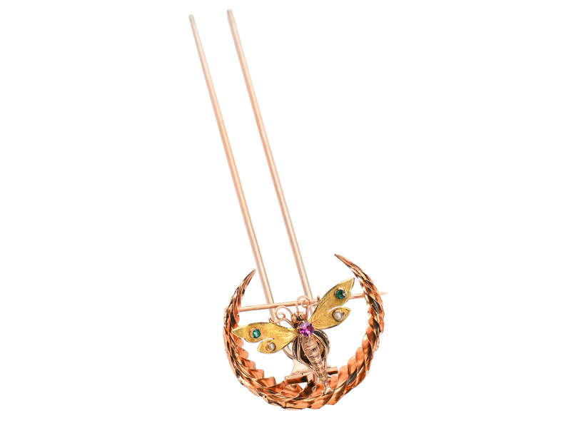 En Tremblant Crescent Moon Dragonfly Jewel