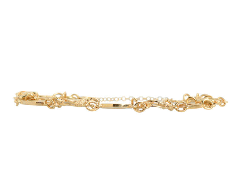Equestrian Horse Head & Horseshoe Gold Bracelet
