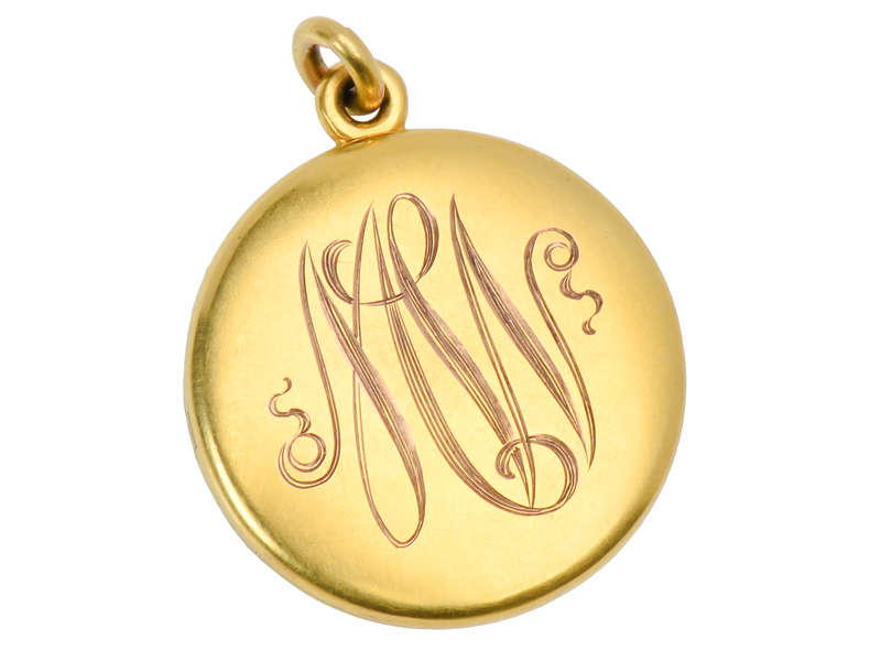 Iris Flower Art Nouveau Gold Locket