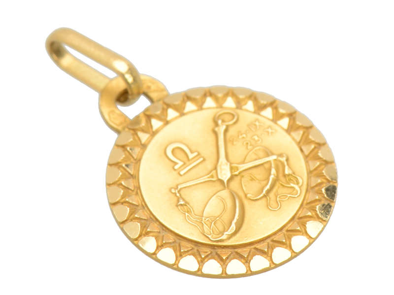 Libra Zodiac French 18k Gold Charm by Perroud