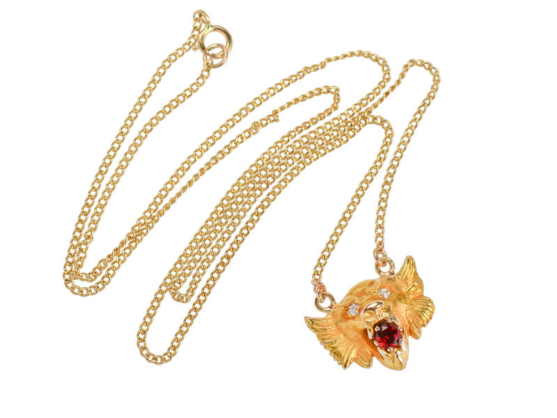 Lion's Roar - Antique Bejeweled Necklace