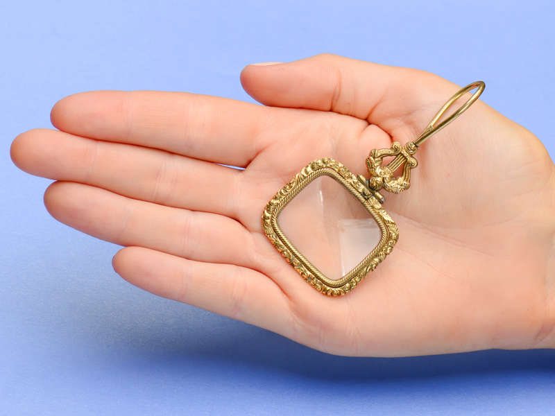 Lyre Themed Pinchbeck Magnifying Glass