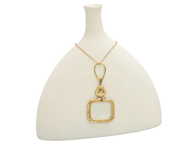 Lyre Themed Pinchbeck Magnifying Glass