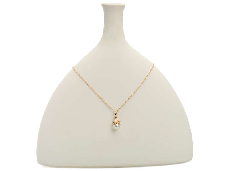 Natural Saltwater Pearl Diamond Pendant
