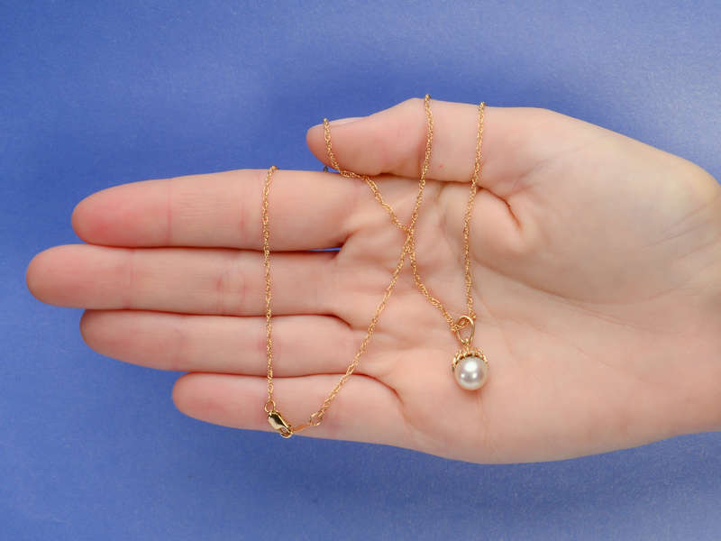 Natural Saltwater Pearl Diamond Pendant