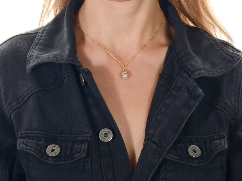 Natural Saltwater Pearl Diamond Pendant