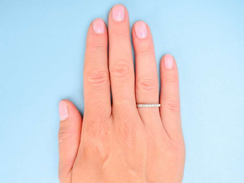 Nine Diamond Half Eternity Band in White Gold