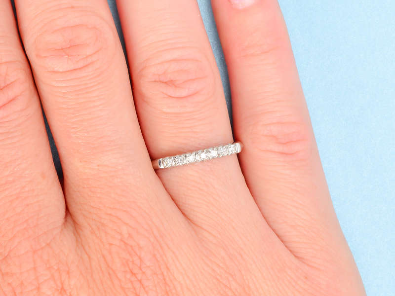 Nine Diamond Half Eternity Band in White Gold