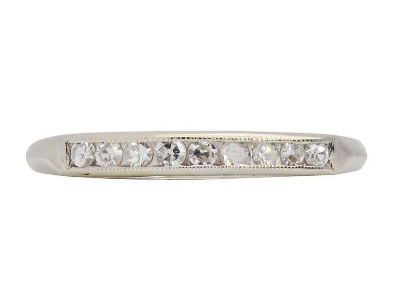 Nine Diamond Half Eternity Band in White Gold