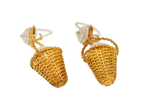 Egg-citing News - Victorian Handbasket Earrings