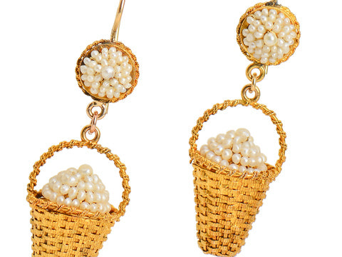 Egg-citing News - Victorian Handbasket Earrings