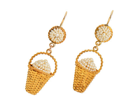 Egg-citing News - Victorian Handbasket Earrings