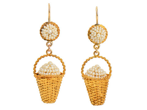 Egg-citing News - Victorian Handbasket Earrings