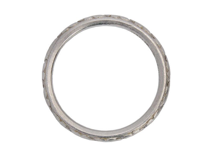 Dated 1929 Platinum Patterned Wedding Band