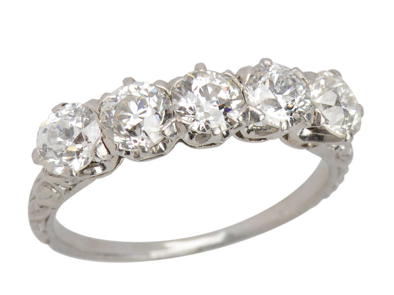Enchantment - Five Diamond Platinum Ring