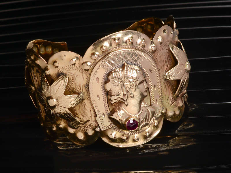 Rare Vintage Gypsy Cuff Bracelet - Roma Jewelry