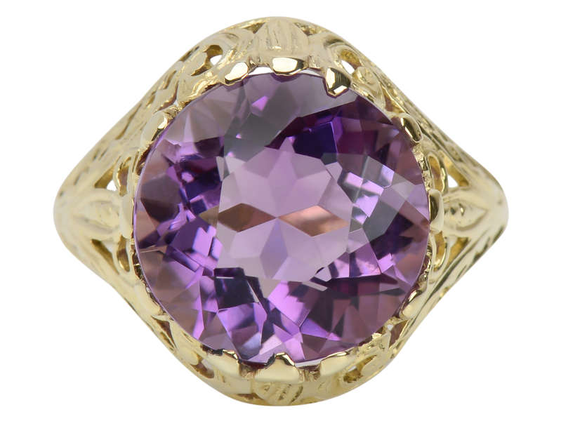 Lilacs & Gold - Amethyst Filigree Ring