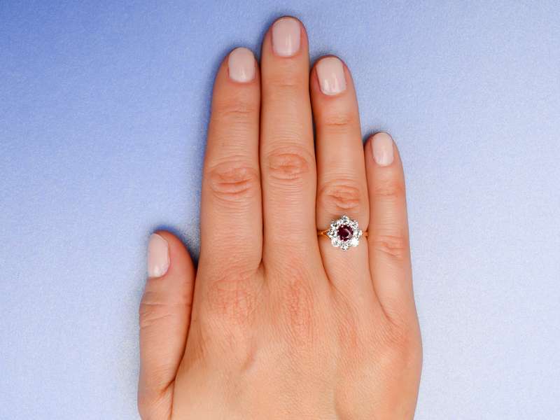Engagement Ring of a Ruby & Diamonds