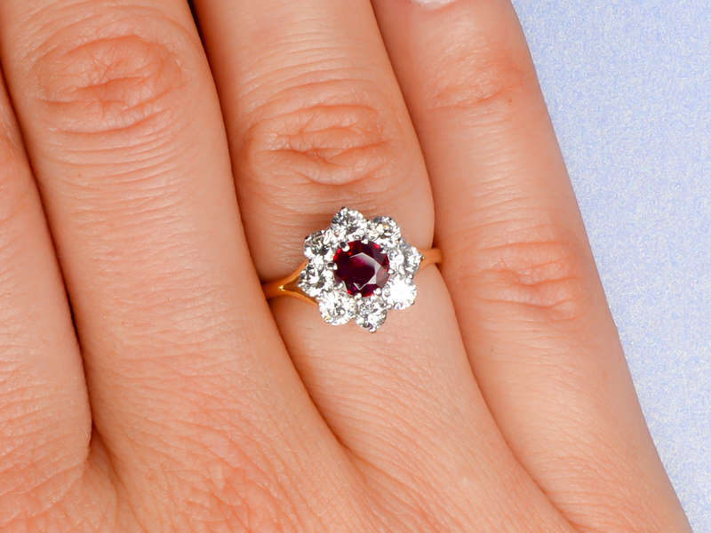 Engagement Ring of a Ruby & Diamonds
