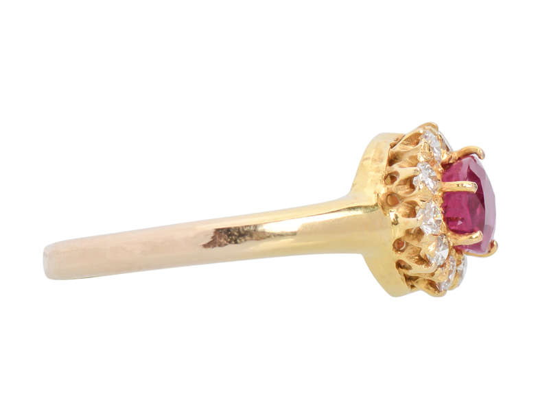 Fine Ruby Diamond Halo Ring