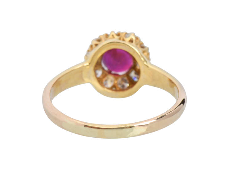 Fine Ruby Diamond Halo Ring