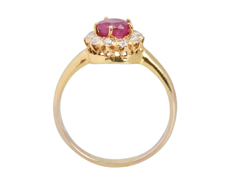 Fine Ruby Diamond Halo Ring