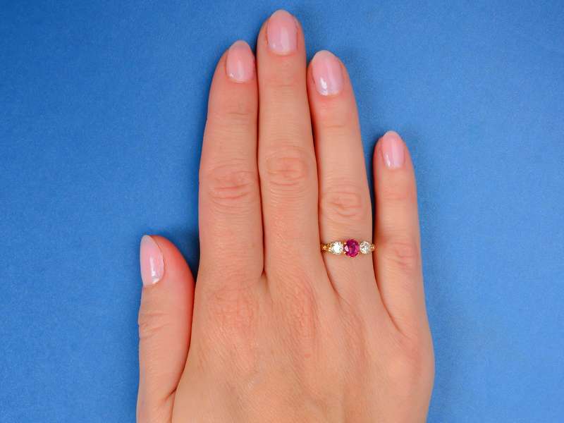 Trilogy -  Ruby & Diamond Antique Ring of 1904