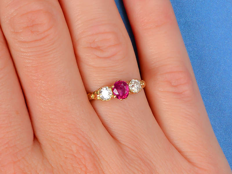 Trilogy -  Ruby & Diamond Antique Ring of 1904