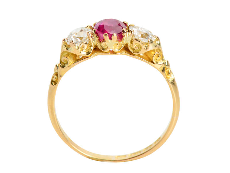 Trilogy -  Ruby & Diamond Antique Ring of 1904