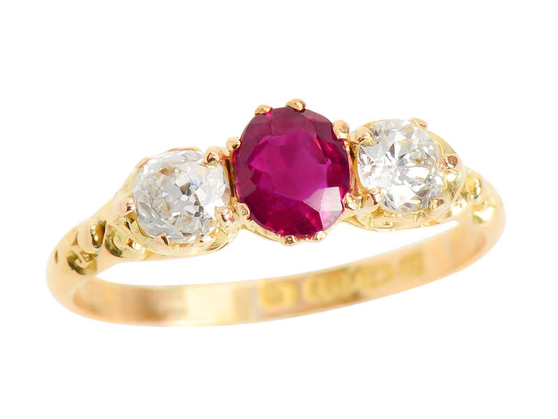 Trilogy -  Ruby & Diamond Antique Ring of 1904